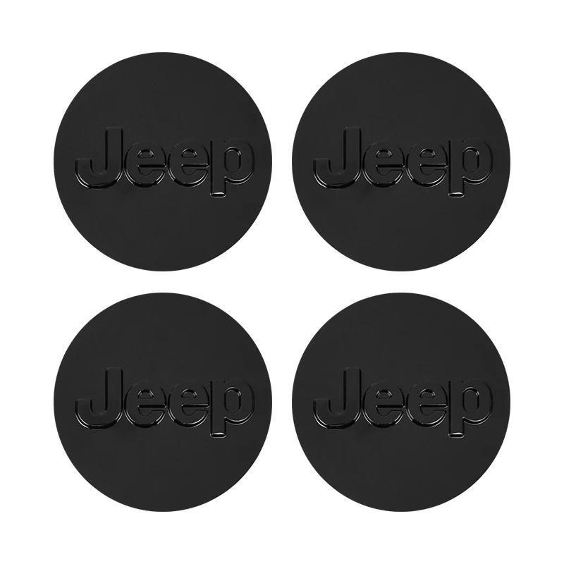 For Jeep 4Pcs Car Wheel Hub Cover Rim Center Cap Auto Accessories For Jeep Grand Cherokee Wrangler JK Gladiator Compass Reneg