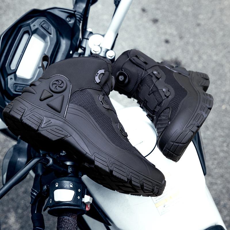 Motorcycle riding boots men's anti-drop motorcycle shoes four seasons off-road racing short boots motorcycle travel wear-resistant riding