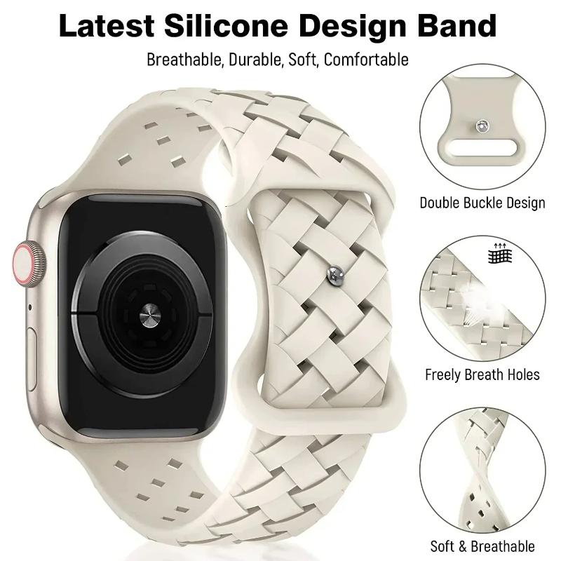 Ремешок для Apple Watch Band Ultra 49 мм, 44 мм, 40 мм, 45 мм, 41 мм, 38 мм, 42 мм, спортивный силиконовый тканый браслет-петля, серия IWatch 9, 8, 7, 6, 3