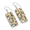 Natural Dalmation Jasper Gemstone 925 Sterling Silver Jewelry Earring 2.01" L7v75