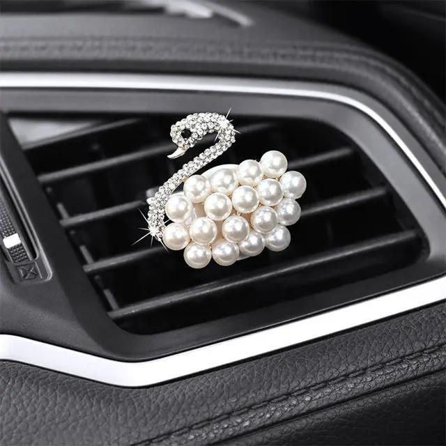 Роскошные автомобильные аксессуары Diamond Swan для девушек и пар, автомобильный освежитель воздуха Swan, диффузор духов, розовое бриллиантовое украшение для автомобиля, подарок