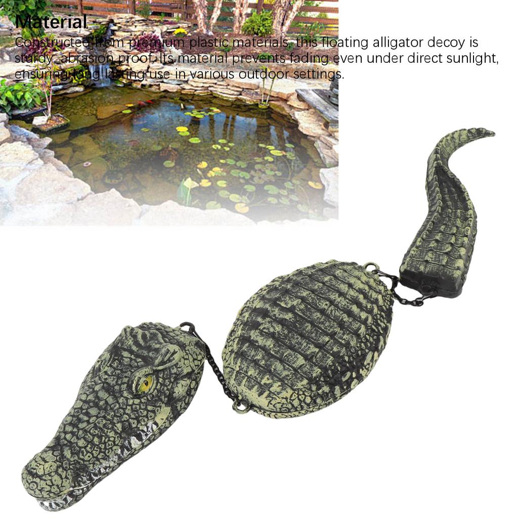 Simulated Floating Crocodile Decoy 3 Segment Plastic Multifunctional Floating  Sculpture Fade Proof for Garden Pool