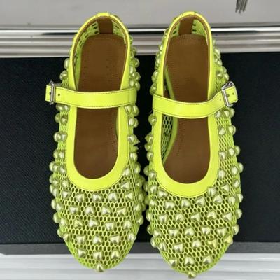 Модные жемчужные сандалии на плоской подошве, удобные для балета, с вырезами, круглым носком и пряжкой, для работы, отдыха, Мэри Джейн, одинарные туфли