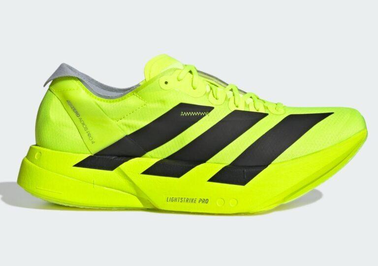 JR6364 adidas Adizero Adios Pro 4 Lucid Lemon Core Black Halo Silver (Мужской)