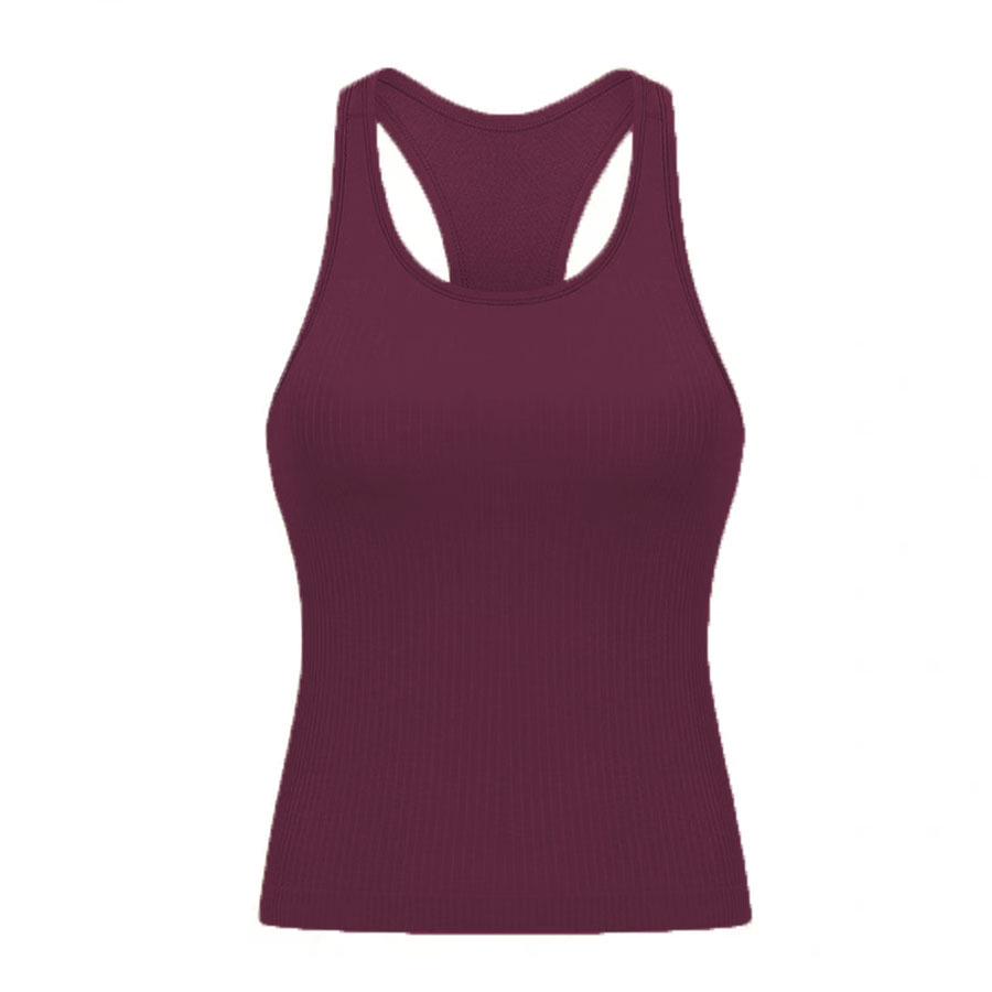 Женская майка для йоги EBB TO STREET удлиненной длины с вырезом-борцовкой и нагрудными вкладышами