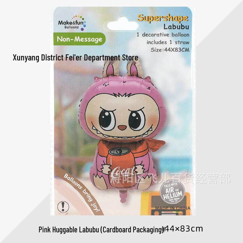 Очаровательное мультяшное украшение из фольгированного шара Лабубу для зимней вечеринки по случаю дня рождения