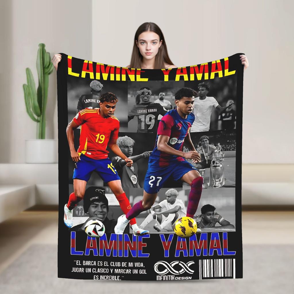 Ламин Ямаль  Одеяла  Туристические Фланелевое Пледное Одеяло Для Декора Дома Мягкий Дизайн Качественное Покрывало Идея Для Подарка