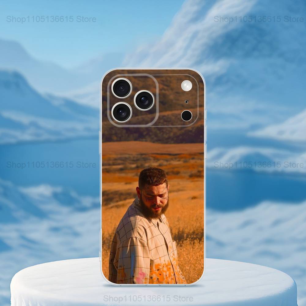 Чехол P-Post M-Malone Певец Для iPhone X,14,16,Mini,XS,SE,12,15,Pro,17,Plus,11,Max,13,XR,Прозрачный Мягкий Чехол