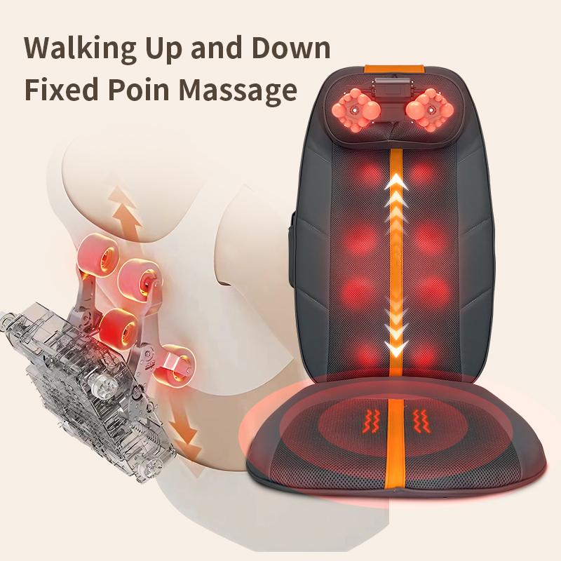 Массажная подушка для поясницы и спины, массажное кресло с электрическим подогревом, подушка для шеи и плеч, массажная подушка для тела, облегчение позвоночника