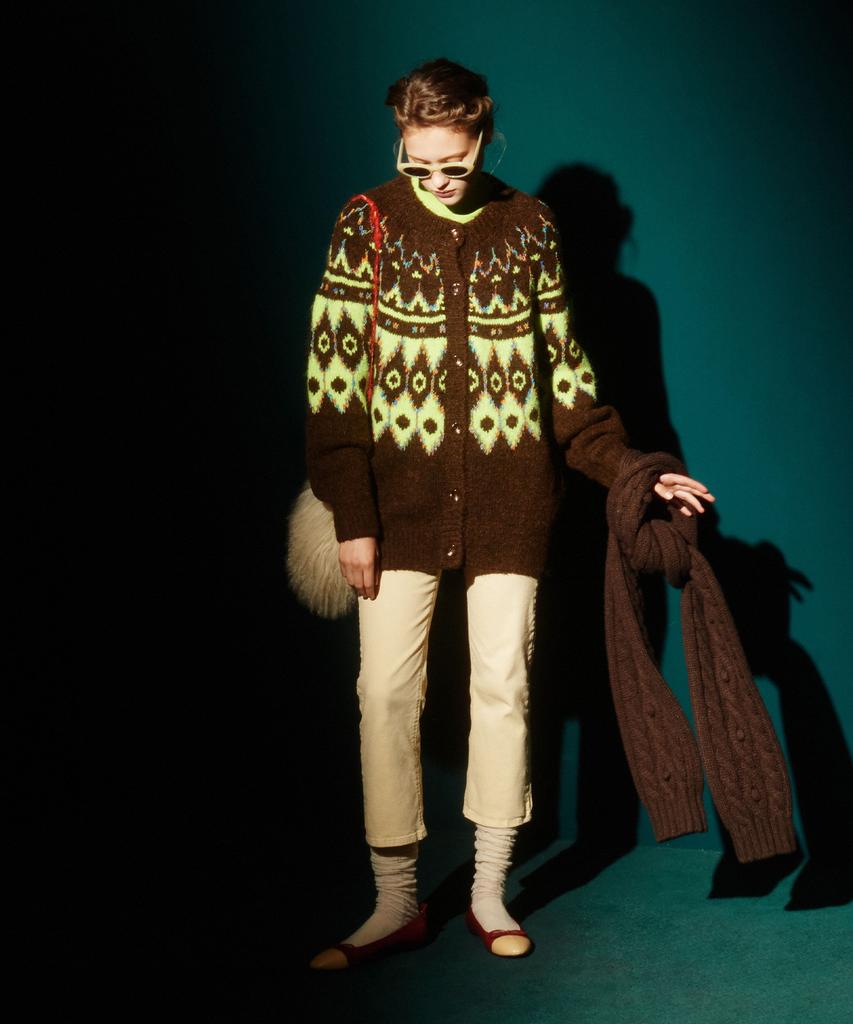 Greenbutter Alpaca Nordic Cardigan (Brown)