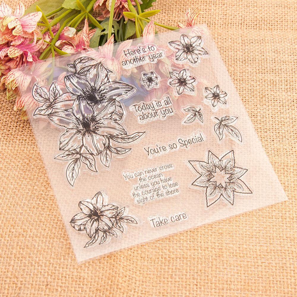 Flower Leaf Transparent Silicone Clear Stamps for Seal DIY Scrapbooking Photo Album Decor Butterfly Bird Parrot