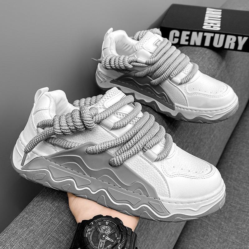 Designer Innovate Men Board Shoes Street Style Trend Versatile Leather Casual Shoes Male Flat Shoe Fashion No-slip Sneakers 2025