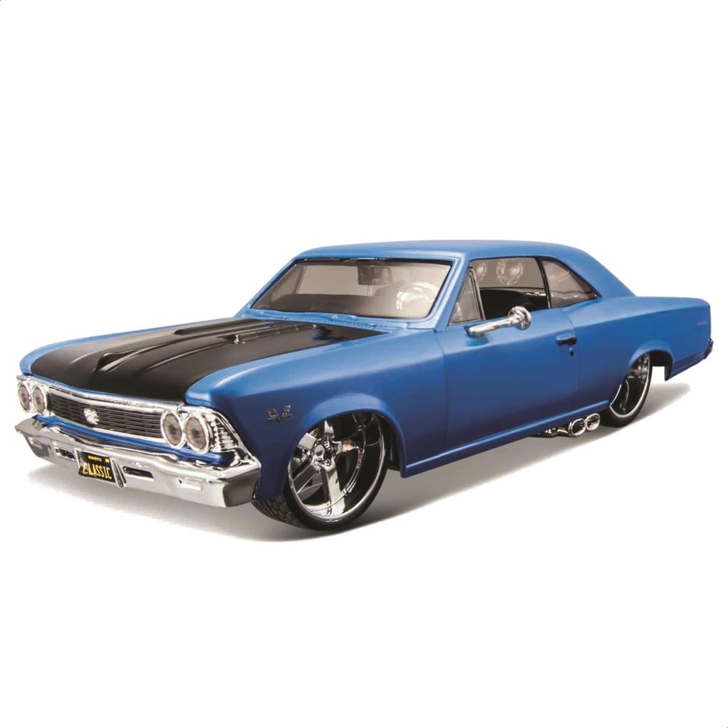 Maisto Scale Chevrolet Chevelle 1966 Blue Custom Classic Muscle Series Diecast Model Finished 31333 1/24 / Car, Product,