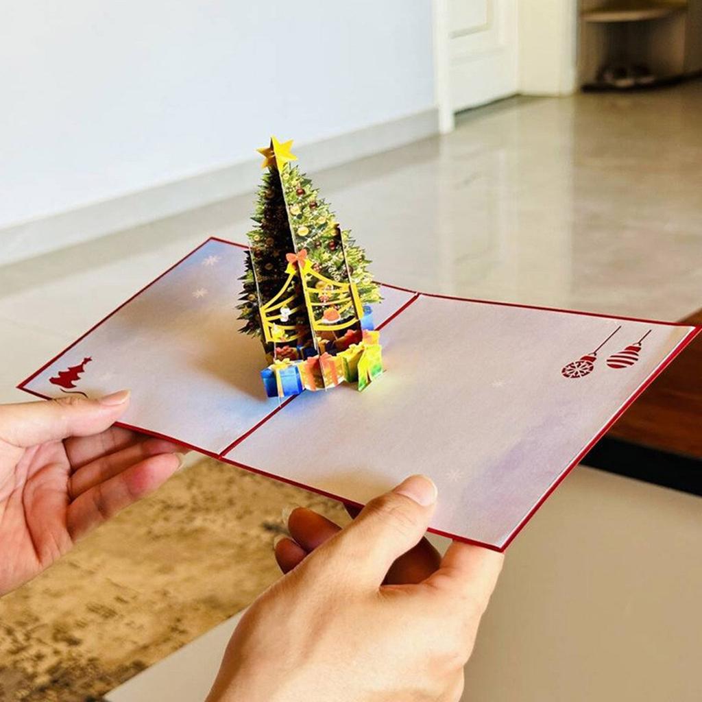 Festive 3D Popup Christmas Tree Card Heartwarming 3D Pop Up Christmas Tree Card with Envelope for Seasonal Greetings