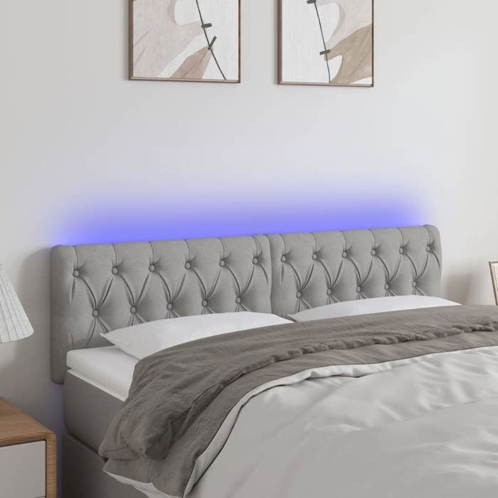Maison Exclusive - Tête de lit à LED Gris clair 160x7x78/88 cm Tissu