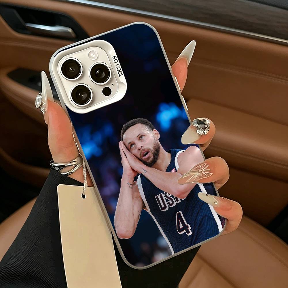 30 Чехол для телефона Stephen- C-Curry для iPhone 17,16,15,14,13,12,11 Plus,Pro Max,XS,бело-серебристый чехол для телефона