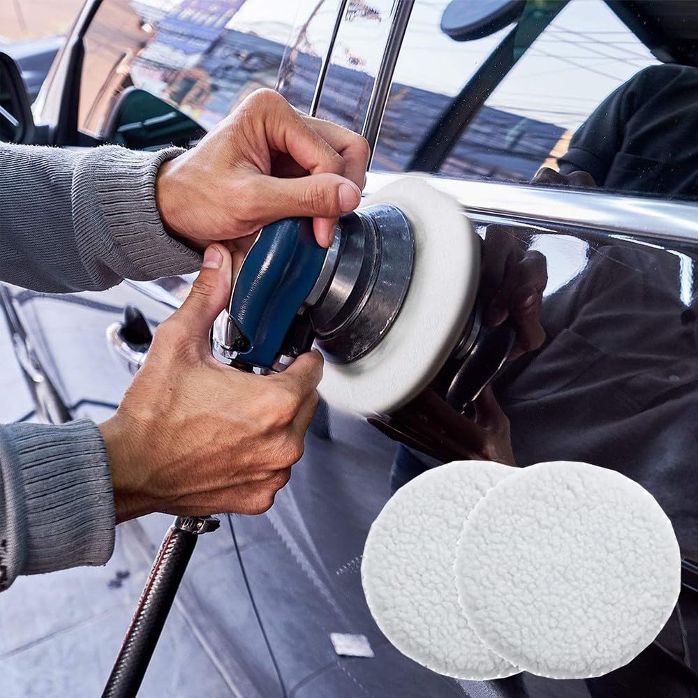 Полировальная машинка Samcos Дюймовая Губка Мойка Полировка Микрофибра Шерсть Воскование Полировальные Пады для Электрической Легкой Мойки Чехлы, Набор из 12 штук, 5-6 Падов,