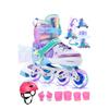 Mermaid Luminous Skate Helmet Protection Set 2 2 Girl's Skating Silicone Wheel, 3 In 1 Tee With Carrying Bag