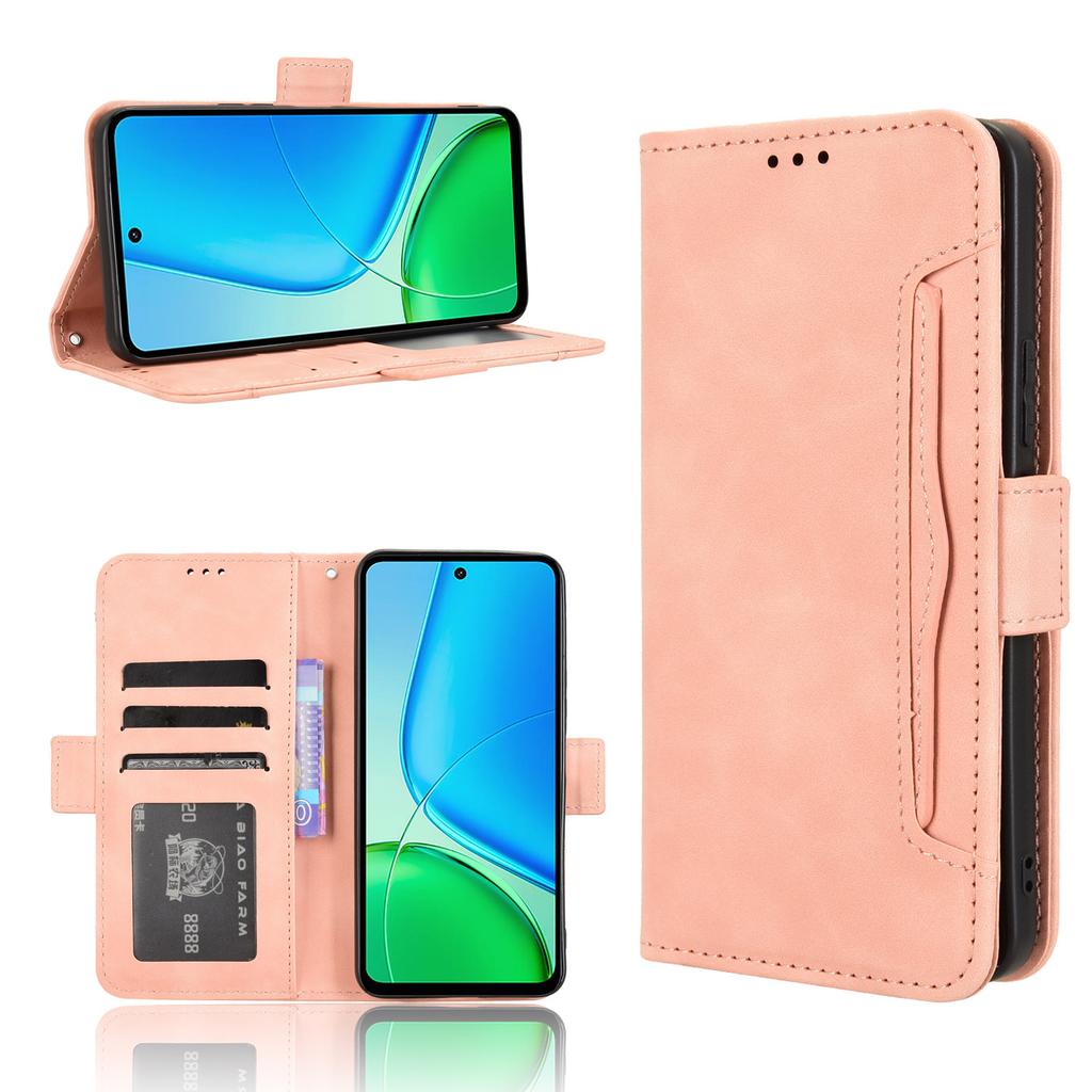 For vivo Y29 4G Leather Case Phone Wallet Cover with Multiple Card Slots