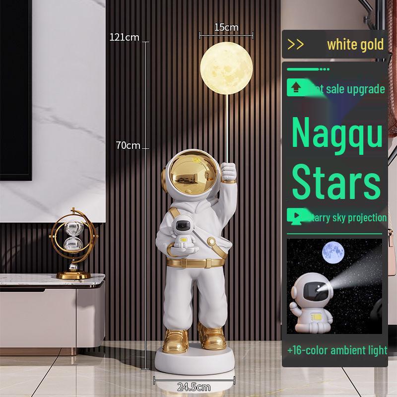 Большая фигурка космонавта с подсветкой «Звездное небо» – напольное украшение для гостиной или ТВ-тумбы, идеальный подарок на новоселье.