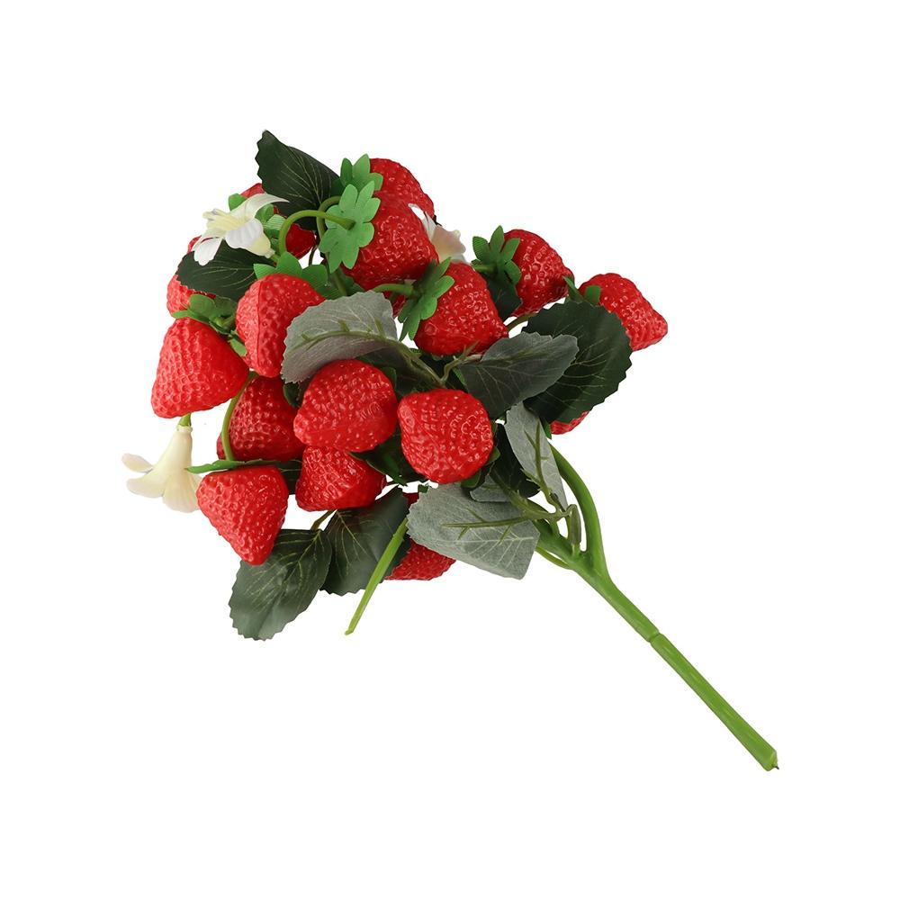 Lifelike Artificial Strawberry Berry Branch Plastic Simulation Plant Fruit Table Center Layout