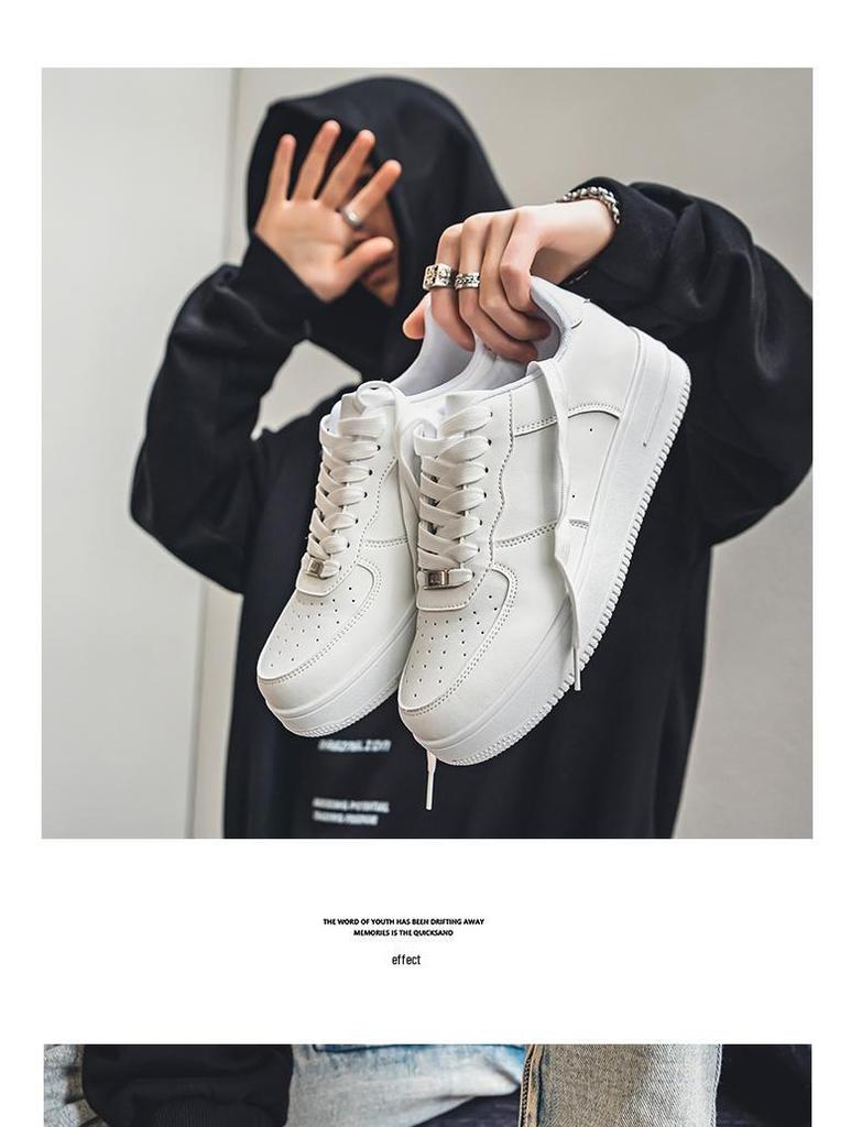 Men's Black Casual and Trendy Air Force Sports Shoes for Autumn and Winter