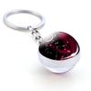 Key Chain Holder Glass Ball Pendant Leo Scorpio Key Rings Keychain 12 Constellation Zodiac Keychain