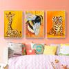 Животные Настенный художественный постер с принтом Жираф Пчела Тигр Лев Слон Овца Холст Картина Украшение Картина для эстетического декора комнаты