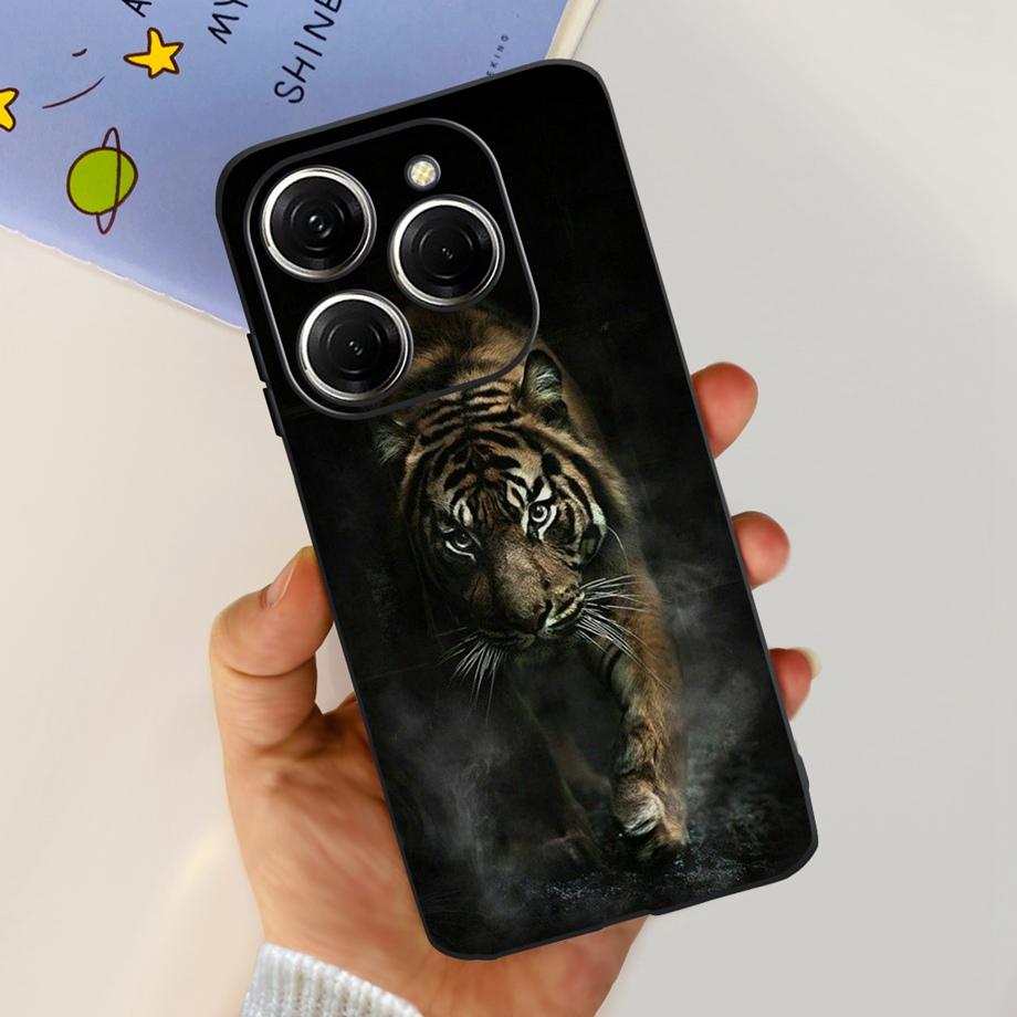 Чехол для Tecno Spark 20 Pro Жидкий силикон Мягкий ТПУ Матовая крышка Маска для телефона На Spark20 20Pro 4G Роскошный узор Кот Цветок Мультяшный