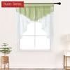 1PC Nuan Series Fashion Two Color Tulle Valance Door Curtain Short Rod Rocket Decorative Window Kitchen Curtain