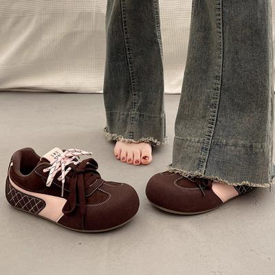 Нишевые туфли на толстой подошве женские ретро новые весенне-осенние туфли-хлебцы универсальные повседневные спортивные туфли