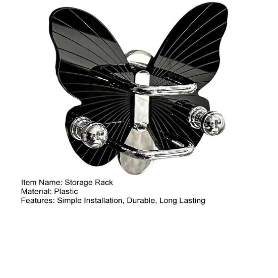 Настенный держатель для расчесок с крючком, прочный, выдерживающий нагрузку, самоклеящийся, простая установка, в форме бабочки, стеллаж для хранения в ванной комнате