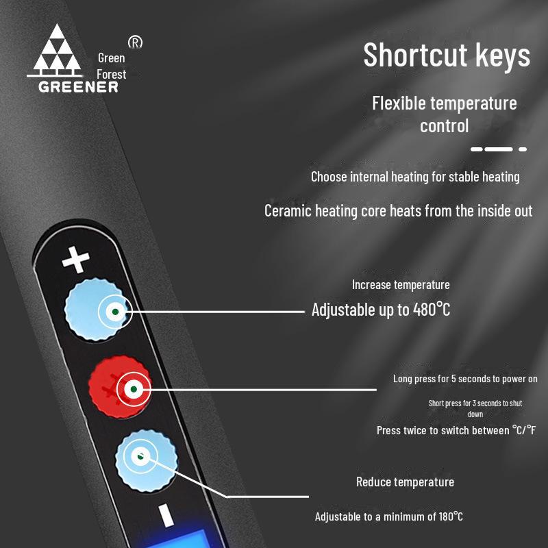 Электрический паяльник Green Forest с регулируемой температурой — высокая мощность, внутренний нагрев, постоянная температура, для домашнего и студенческого использования.