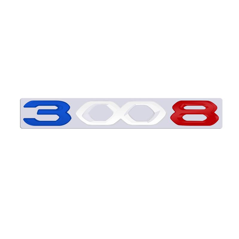 For 3008 GT Car 3D Metal Letters Logo Badge Decals Sticker Car Auto Rear Trunk Alphabet Emblem Styling Stickers