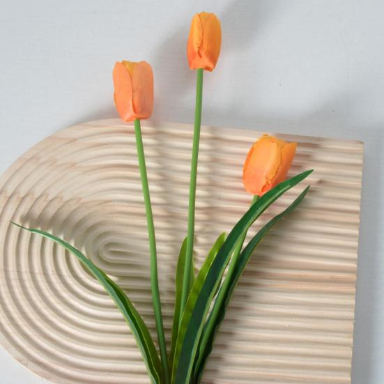 Искусственные Цветы 3-главный Шелковый Букет Тюльпанов с Гибким Железным Стеблем Искусственная Цветочная Композиция Свадебные Украшения Реквизит для Фотосъемки