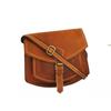 11 Inch Handmade Satchel Leather Purses for Women Brown Vintage Crossbody Bag