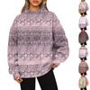 Women's Sweatshirt Sports Flannel  Sweatshirt Long Sleeve Top Casual V-Neck Sweatshirt