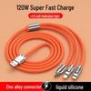 Кабель для быстрой зарядки 120 Вт из цинкового сплава: 3-в-1 для устройств Apple, Huawei и Android