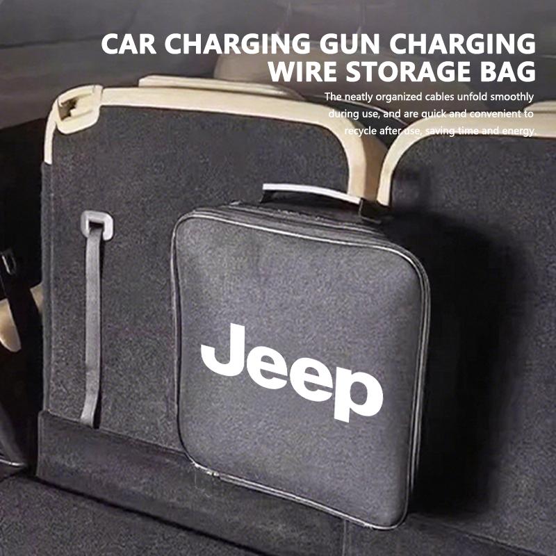Car Charging Cable Rechargeable Gun Storage Oxford Round Bag For Jeep Compass Renegade Cherokee Wrangler JK Patriot Liberty AJZ1