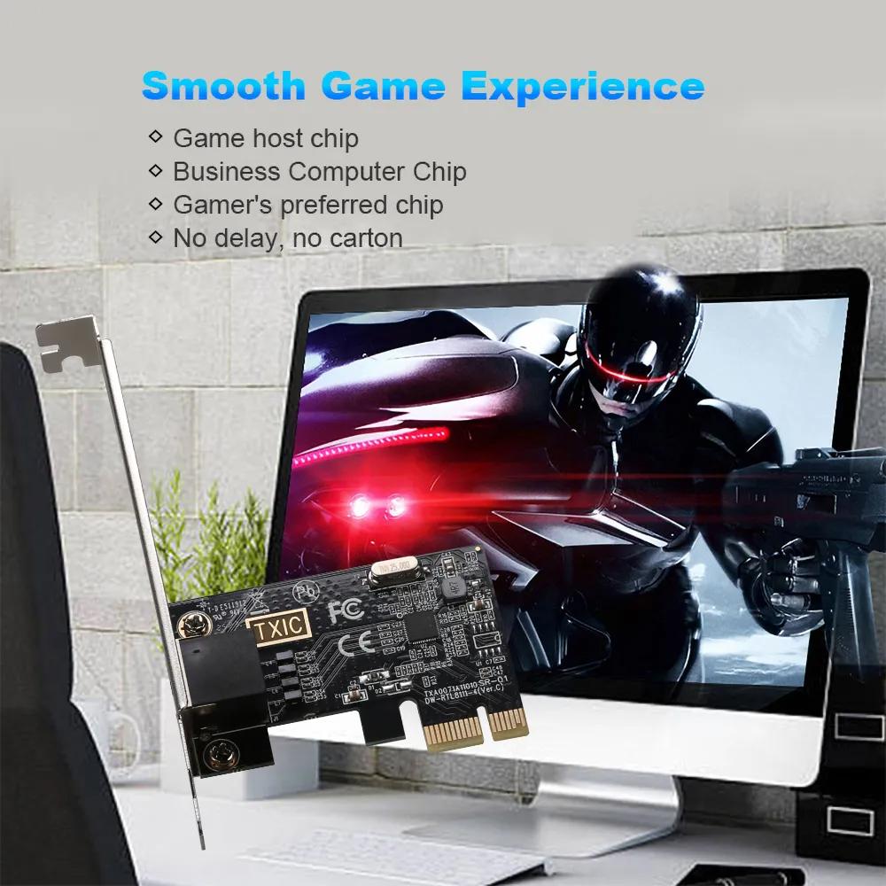 Сетевой адаптер 1000 Мбит/с PCIE - RJ45 Сетевая карта 1000 Мбит/с RJ45 PCI Express конвертер LAN Etherent Gigabit адаптер для настольного ПК