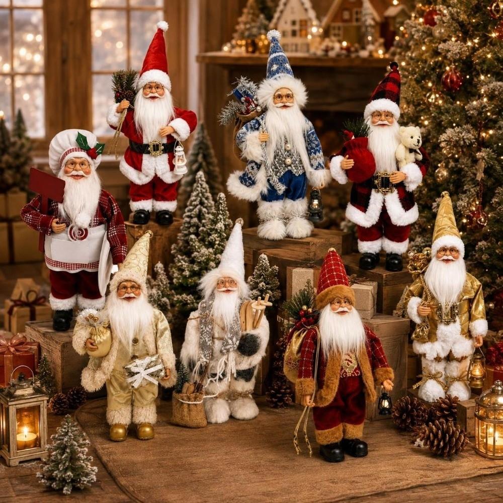 Cute Santa Claus Doll Creative Christmas Ornament Standing Santa Doll Party Decor