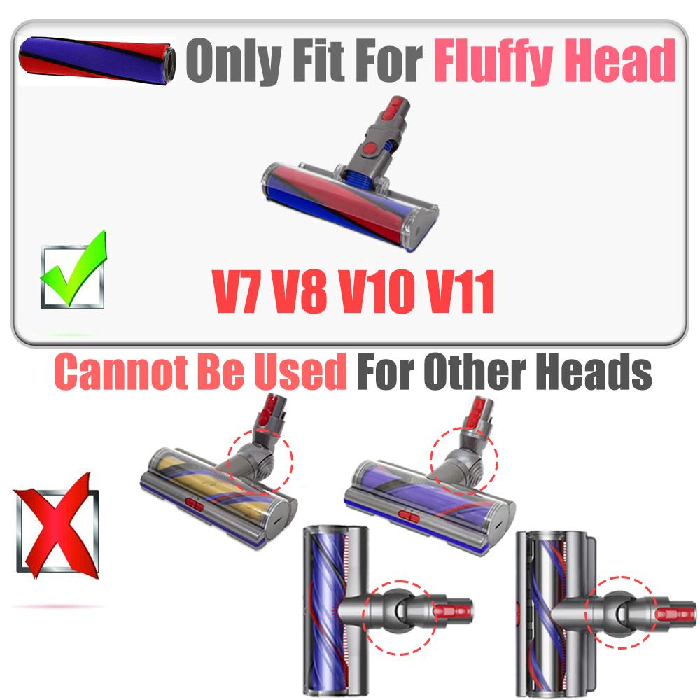 Motorized Roller Brush Head For Dyson V7 V8 V10 V11 V15 G5 Vacuum Cleaner,Soft Roller Suitable for Hard Floor