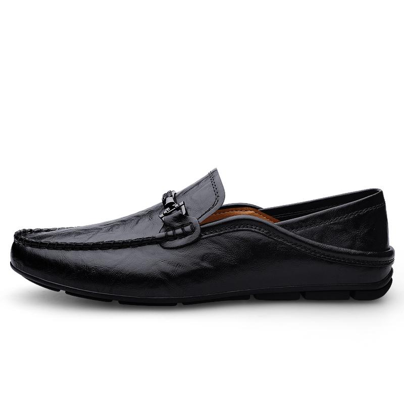 Весенние коричневые мокасины для мужчин Простые деловые туфли из натуральной кожи на мягкой подошве Высококачественная дизайнерская повседневная обувь