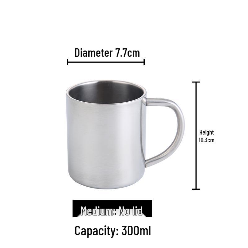 304 Stainless Steel Anti-Scald Double-Layer Water Cup for Kids and Students with Engraving