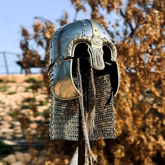 Viking Helmet, Nasal Helmet, Medieval Armor, Helmet, Chainmail Helmet For Cosplay, SCA LARP Helmet