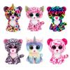 Hot Sale Ty Beanie Push Animal Unicorn Cat Owl Giraffe Soft Stuffed Toys White Rabbit Dog Big Eye Dolls Gril Birthday Gift 15cm