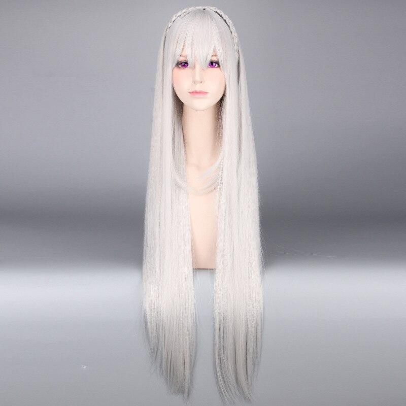 Anime 80CM Women Long Cosplay Wig Life In a Different World from Zero Re:Zero Kara Hajimeru Isekai Seikatsu Emilia