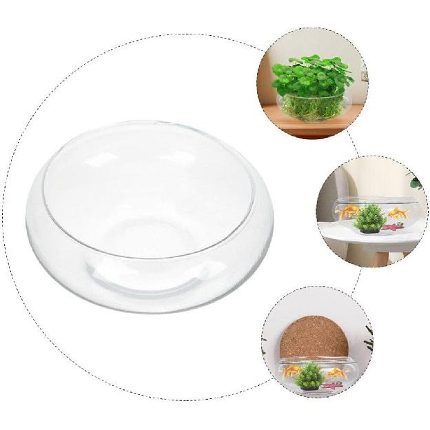 VOSAREA Glass Vase Bowl Glass Bubble Bowl Terrarium Succulent Planter Air Plants Hydroponic Display Floating Candles Clear Bubble Bowl Fish Bowl