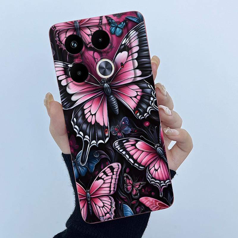 Чехол для телефона Infinix Note 40 Pro Plus 40X 4G 5G, милый мультяшный цветок, защитный, жидкий силикон, мягкая задняя крышка, ультратонкий корпус