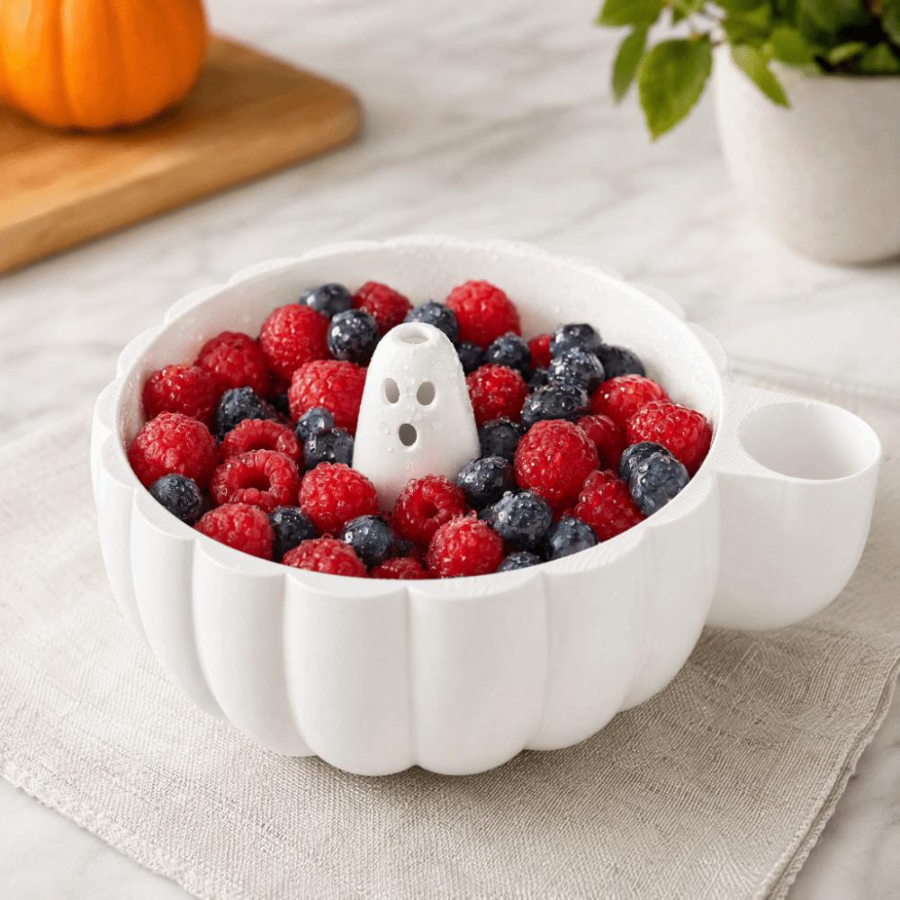 Large Capacity Halloween Pumpkin Berry Swirl Bowl 3D Printed Fruit Cleaning Bowl Home Kitchen